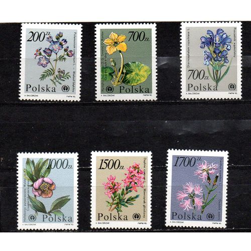 Pologne- Série De 6 Timbres Neufs- Fleurs- N°3087/92