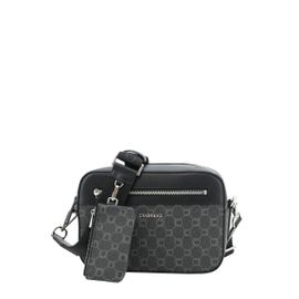 Mini sacoche noire en toile enduite siglée garnie cuir Chabrand 85039111