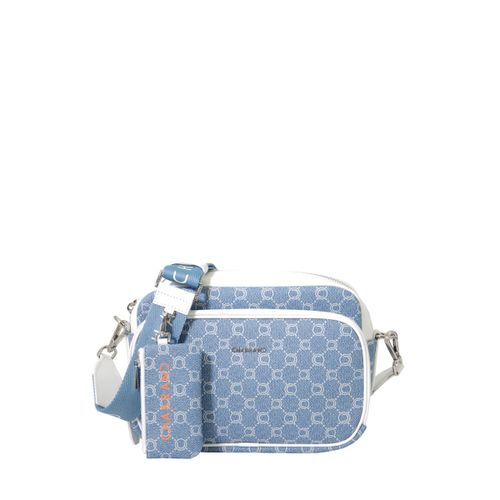 Mini sacoche bleue en toile enduite siglée garnie cuir Chabrand 85024718