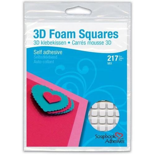 Scrapbook Adhesives By 3 L Lot De 217 Carrés Mousse 3d - Blanc