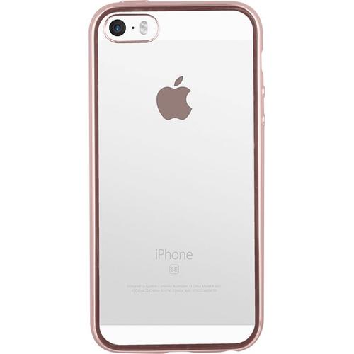 Coque Semi-Rigide Transparente Et Contour Rose Colorblock Pour Iphone 5/5s/Se Transparent