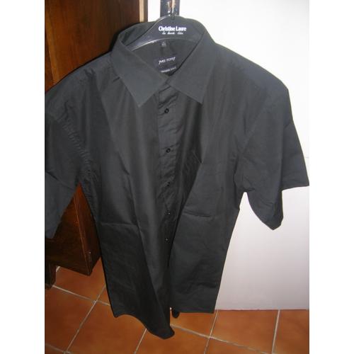 Chemise Yves Dorsey Manches Courtes Coton Xl(41/42 Noir