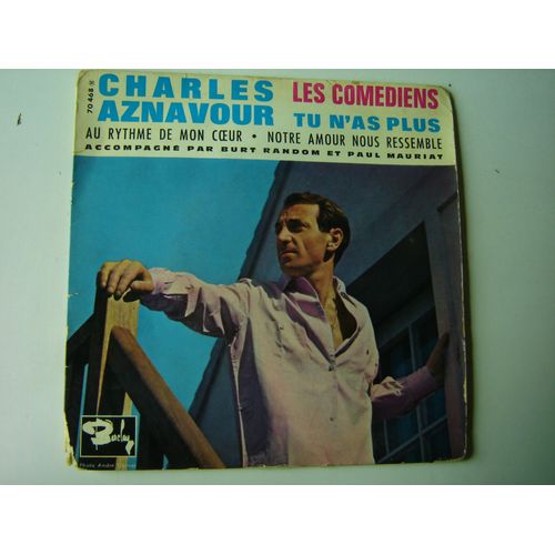 Pochette Vide 45 T *Charles Aznavour " Les Comediens 1962