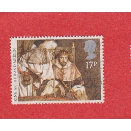Timbre Angleterre Royaume Uni Roi King Arthur Et Merlin