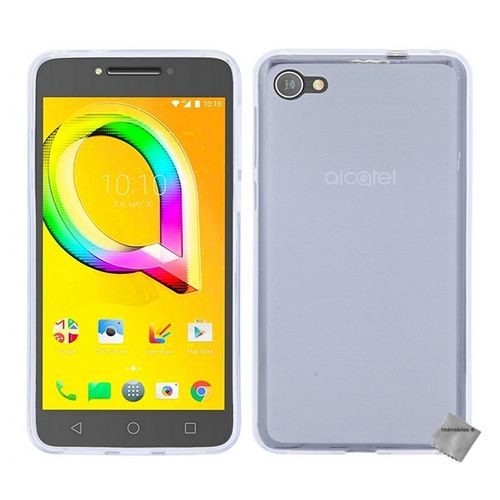Housse Etui Coque Pochette Silicone Gel Fine Pour Alcatel A5 Led + Verre Trempe - Blanc Transparent