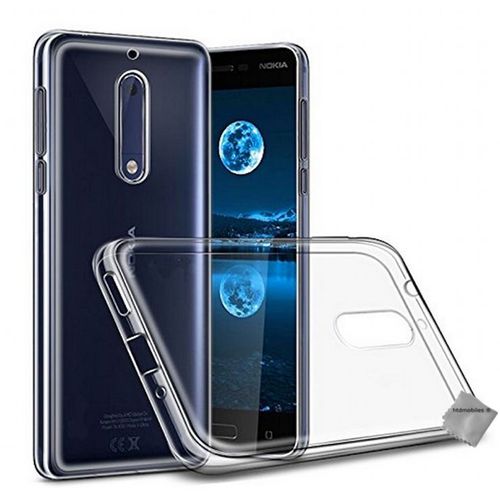 Housse Etui Coque Silicone Gel Fine Nokia 5 + Film Ecran - Transparent Tpu