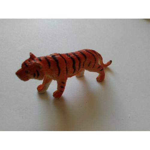 Figurine Tigre Animaix Orange Marque Tiger En Dessous Jouet 2.5 Cm