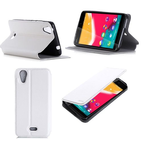 Wiko Rainbow Jam Blanc Luxe Cuir Stand