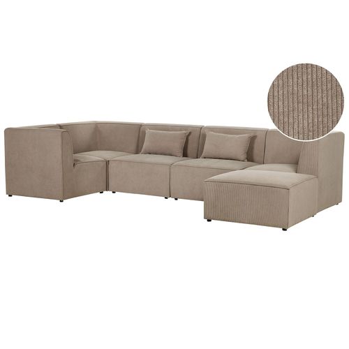 Canapé Avec Pouf Lemvig Taupe Côté Droit