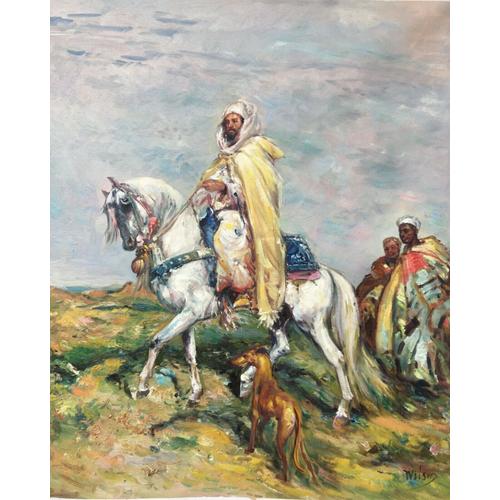 Cavaliers Arabes Orientaliste Tableau Originale Peinture Huile Sur Toile