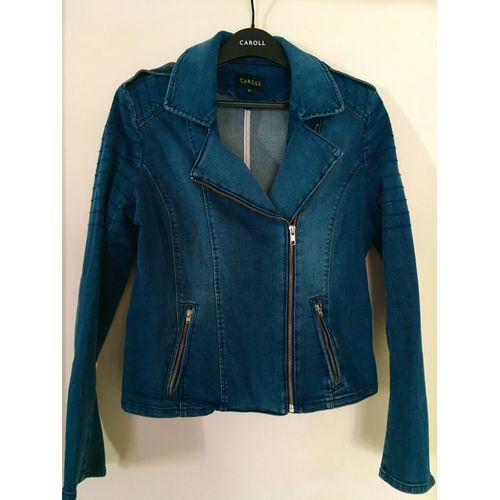 Veste En Jean Caroll Façon Perfecto Taille 40