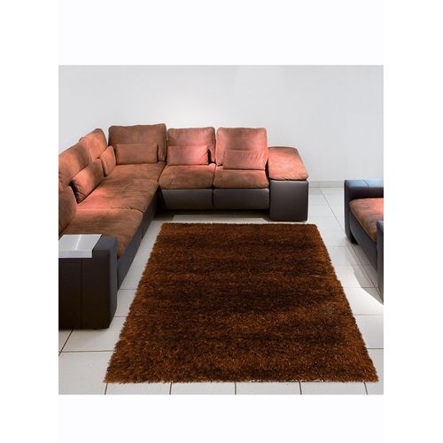 Tapis Chambre Malaidory Uni Marron 140 X 140 Cm Tapis Longues Mèches Par Unamourdetapis