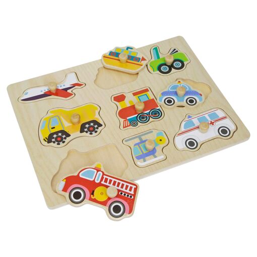 Puzzle En Bois 9 Pieces A Poser Vehicules Pour Enfants A Partir De 2 Ans Rakuten