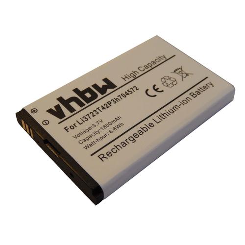 vhbw Li-Ion Batterie 1800mAh (3.7V) pour routeur mobile borne Wi-Fi Huawei ZTE MF90, MF91 comme Li3723T42P3h704572.