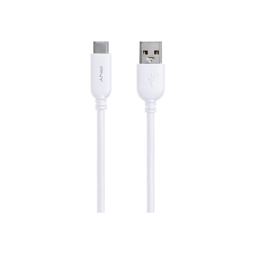 PNY - Câble USB - USB type A (M) pour 24 pin USB-C (M) - USB 2.0 - 1.01 m - blanc