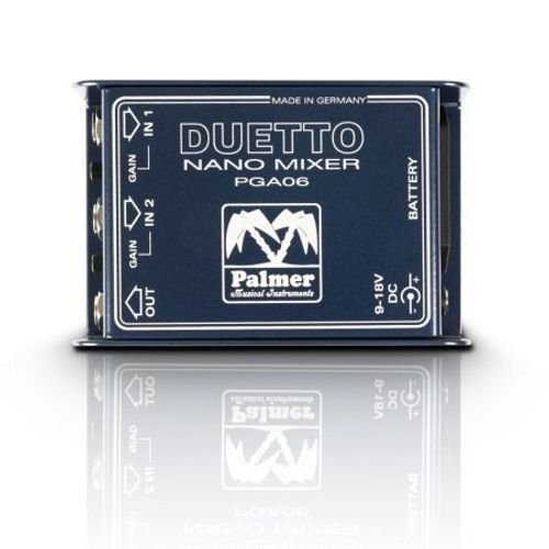 Palmer - Duetto - Mixeur Nano 2 Canaux Pour Signal Ligne & Guitare