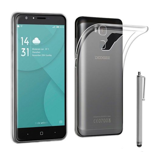 Coque Silicone Gel Pour Doogee Y6 5.5" - Transparent + Stylet