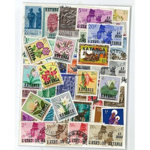 Katanga - Lot De 25 Timbres Differents