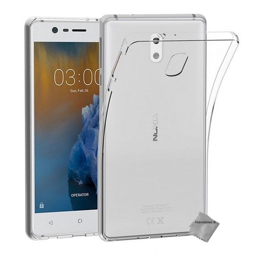 Housse Etui Coque Silicone Gel Fine Nokia 3 + Film Ecran - Transparent Tpu