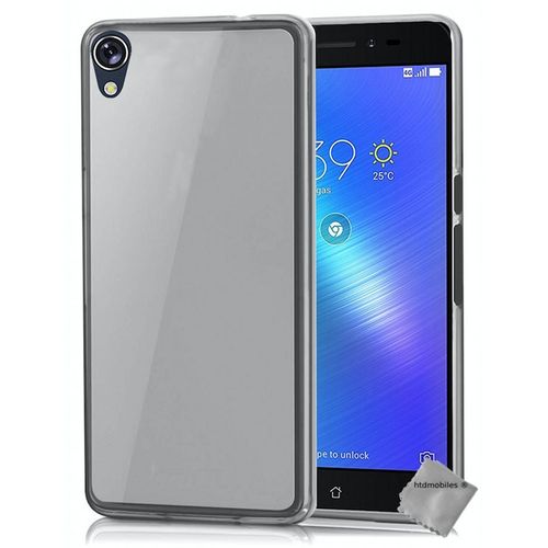 Housse Etui Coque Pochette Silicone Gel Fine Pour Asus Zenfone Live Zb501kl + Verre Trempe - Blanc Transparent