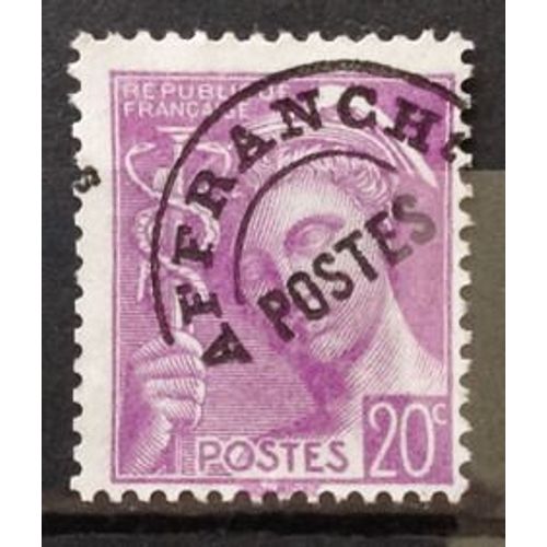 France - Préoblitéré Mercure 20c Lilas (Joli N° 78) Obl - Année 1942 - N12858