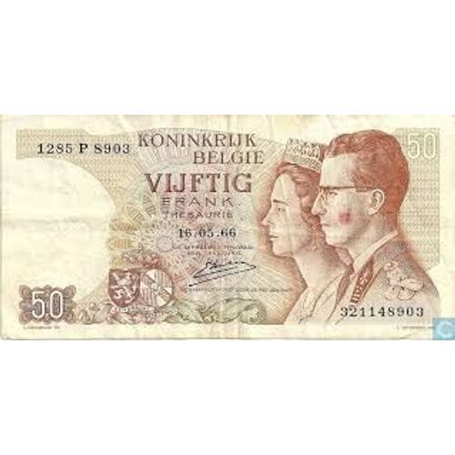 50 Francs Royaume De Belgique 1966