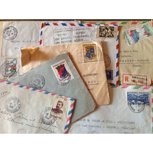 Enveloppes Timbrées Oblitérées.Madagascar