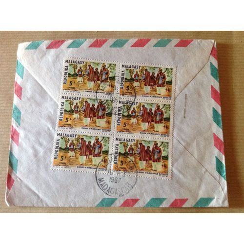 Enveloppe Timbrée Oblitérée.Madagascar