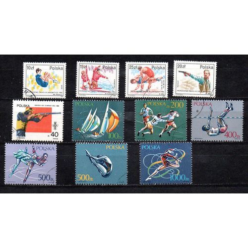 Pologne- Lot De 11 Timbres Oblitérés- Sports