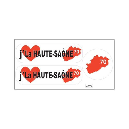 Planche A4 De Stickers Département 70 J'aime La Haute Saône Autocollant Adhésif