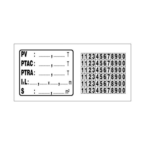 Planche De Stickers Plaque De Tare Autocollant Adhésif - Ref01