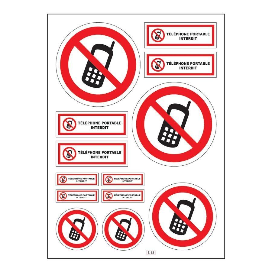Sticker signalétique - Téléphone portable autorisé Etiquette & Autocollant