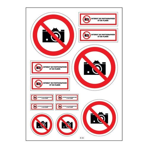 Planche A4 De Stickers Photo Et Film Interdit Autocollant Adhésif - B30