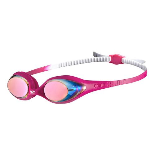 Lunettes De Natation Arena Spider Mirror Junior Blanc Fuchsia Verres Miroités Rose