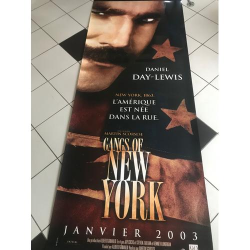 Gangs Of New York - Daniel Day Lewis - Martin Scorsese - 2002 - Affiche De Cinema Plastifiée Roulée Recto Verso 100x258 Cm