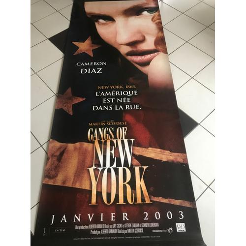 Gangs Of New York - Cameron Diaz - Martin Scorsese - 2002 - Affiche De Cinema Plastifiée Roulée Recto Verso 100x258 Cm