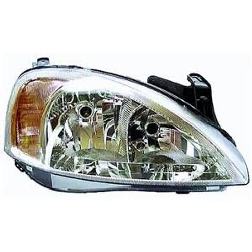 Phare Optique Avant Droit Pour Opel Corsa C Phase 1, 2001-2002, H7+H7, Électrique, (Type Valeo)