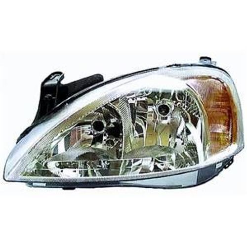 Phare Optique Avant Gauche Pour Opel Corsa C Phase 1, 2001-2002, H7+H7, Électrique, (Type Valeo)