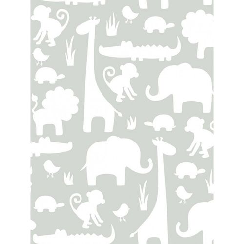 Jungle peint peler et coller Papier peint en gris