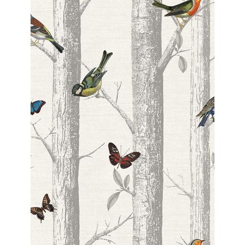 Les oiseaux sur Branches Papier peint blanc Holden