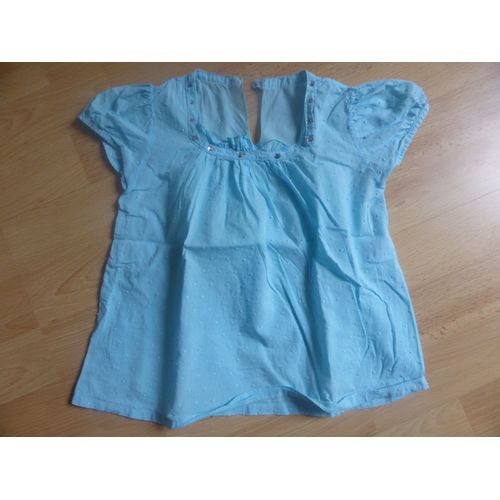 T-Shirt Canari Jean Coton 5 Ans Turquoise