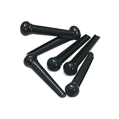 6 Chevilles Noires Plastique Pour Guitare - Yellow Parts Ez1410b