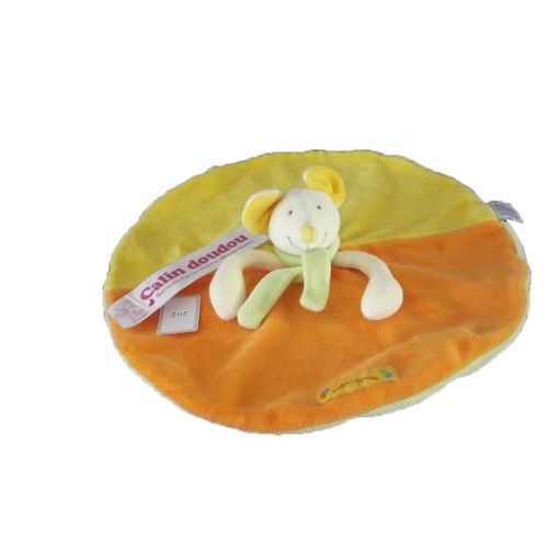 Doudou Moulin Roty Nestor Et Capucine Souris Plat Jaune Et Orange