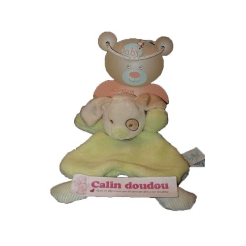 Doudou Babynat Chien Plat Vert P'tits Fruits 23cms Bn597