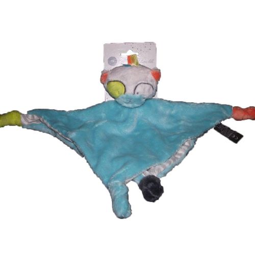 Doudou Orchestra Chien Plat Bleu Animaux Multicos Vert Orange Gris