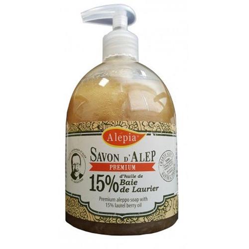Savon D'alep Liquide Premium Avec 15% D'huile De Baies De Laurier : 500ml 