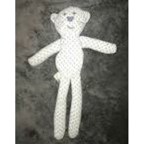Doudou Chat Bout'chou Blanc Étoiles Grises