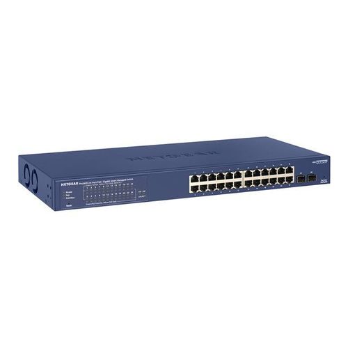NETGEAR Smart GS724TPv2 - Commutateur - intelligent - 24 x 10/100/1000 (PoE+) + 2 x 1000 Base-X SFP (liaison montante) - Montable sur rack - PoE+ (190 W)