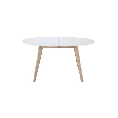 Table Scandinave Extensible Ovale Blanche Et Bois Clair L150-200 Cm Leena