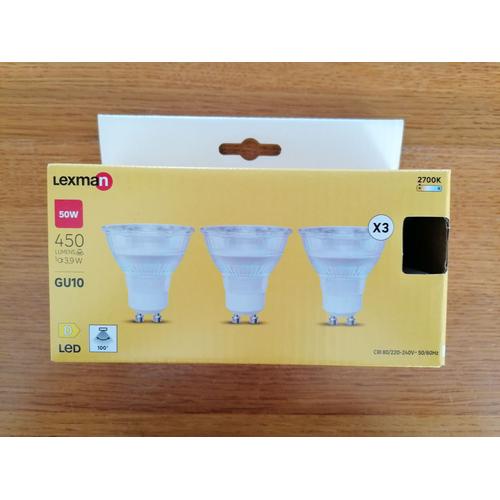 3 Ampoules Led Neuves Gu10 50w 450 Lumen Lexman